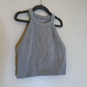 Aerie Gray Ribbed Women's Crop Top